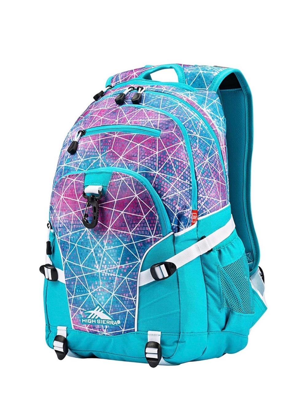 High Sierra Large 19in Backpack Travel School Book bag Tablet Sleeve Teal Pink